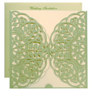 Light green lasercut wedding invitations, Indian wedding invitations Canada